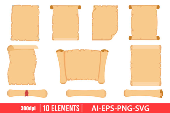 Download Papyrus Scroll Clipart Set - Premium Resources